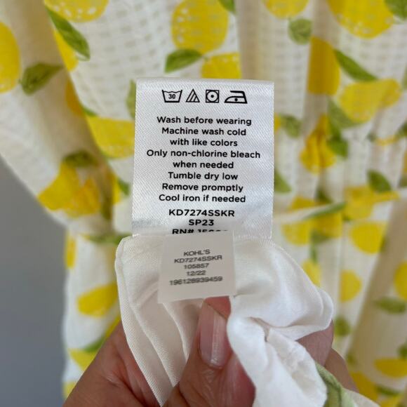 Draper James RSVP Lemon Warp Midi Dress Size Large - Picture 9 of 10